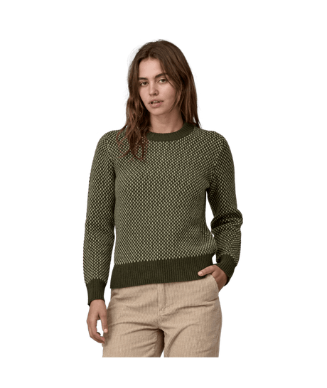 Recycled Wool-Blend Crewneck Sweater - Women's Ridge: Pine Needle Green / XS