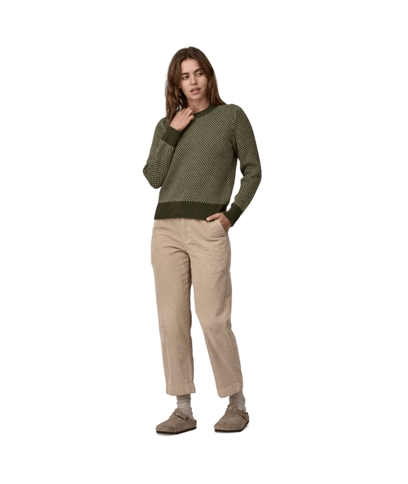 Recycled Wool-Blend Crewneck Sweater - Women's Ridge: Pine Needle Green / XS