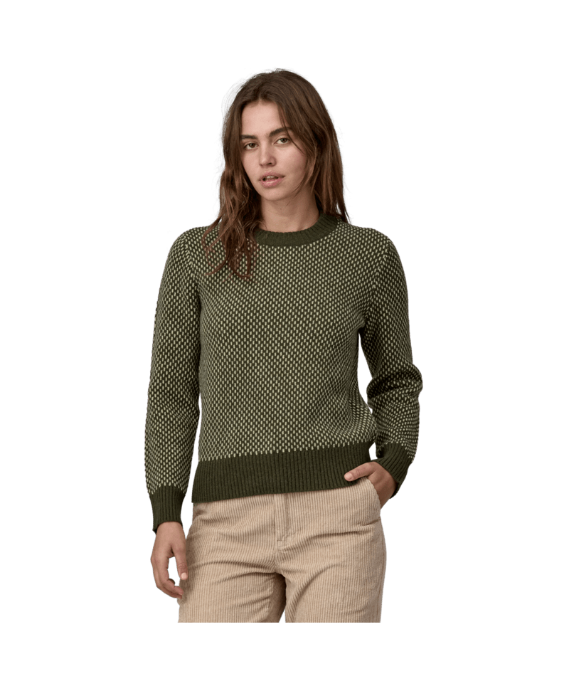 Recycled Wool-Blend Crewneck Sweater - Women's Ridge: Pine Needle Green / XS