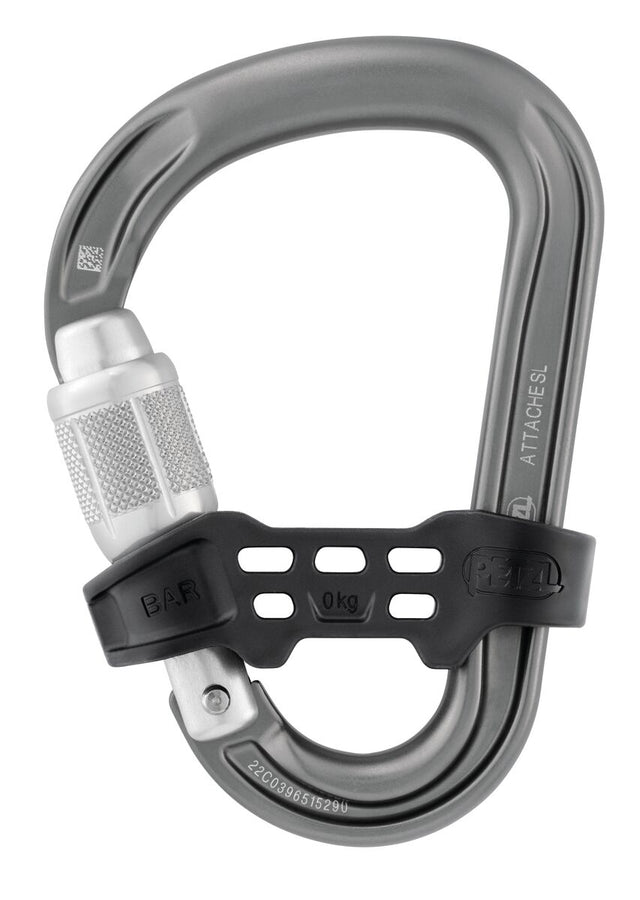 Attache Locking Carabiner W/Bar Gray