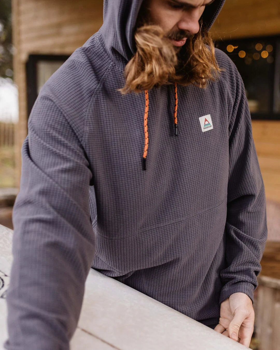 Point Recycled Grid Polar Fleece Hoodie - Men's