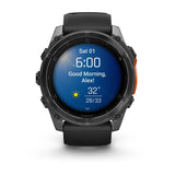 Fenix 8 51 Mm, Amoled, Slate Gray With Black Silicone Band