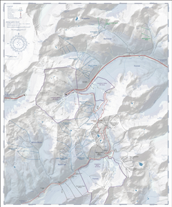 Backcountry Ski Map: Loveland Pass, Colorado.