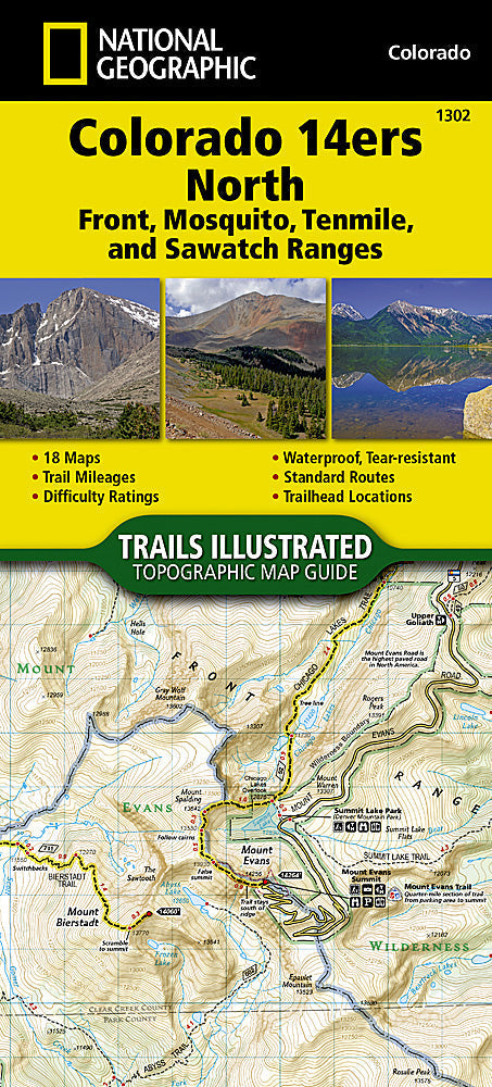 National Geographic Colorado 14ers North Map [Sawatch, Mosquito, and Front Ranges] (1302)