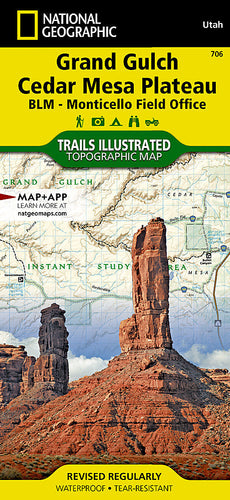 National Geographic Grand Gulch, Cedar Mesa Plateau Map [BLM - Monticello Field Office] (706)