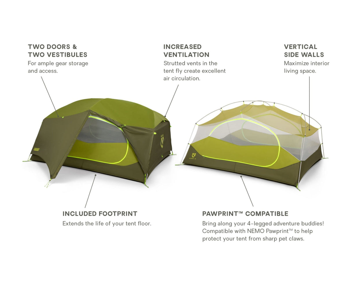 Nemo Aurora 3 Person Tent & Footprint